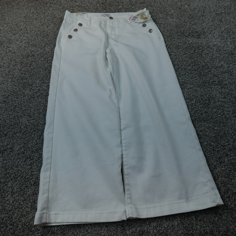NEW Curve Appeal Jeans Womens 10 White Denim Pants High Rise Wide Leg Stretch